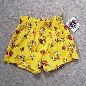 NWT Vintage 80s Tweety And Fruit Shorts Culotte Girls Elastic Waist Sz M